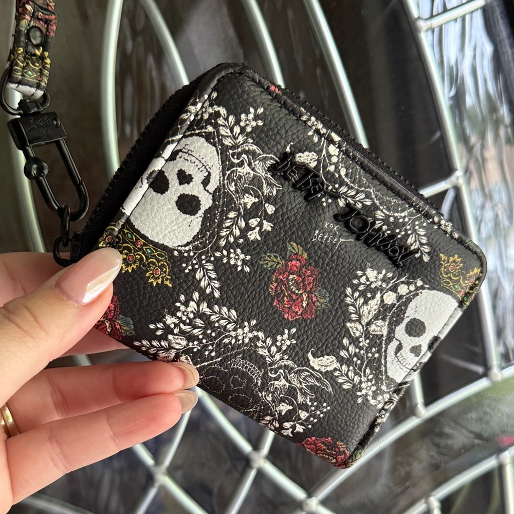 Betsey Johnson Black and White Skull Wallet